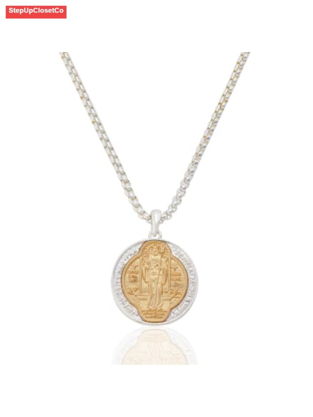 Saint Benedict Medal Necklace Catholic Religious Pendant Jewelry Gift 18 Inch